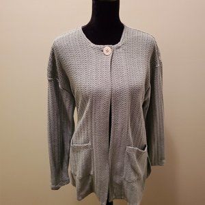 Cardigan Sweater with One button detail - Gray